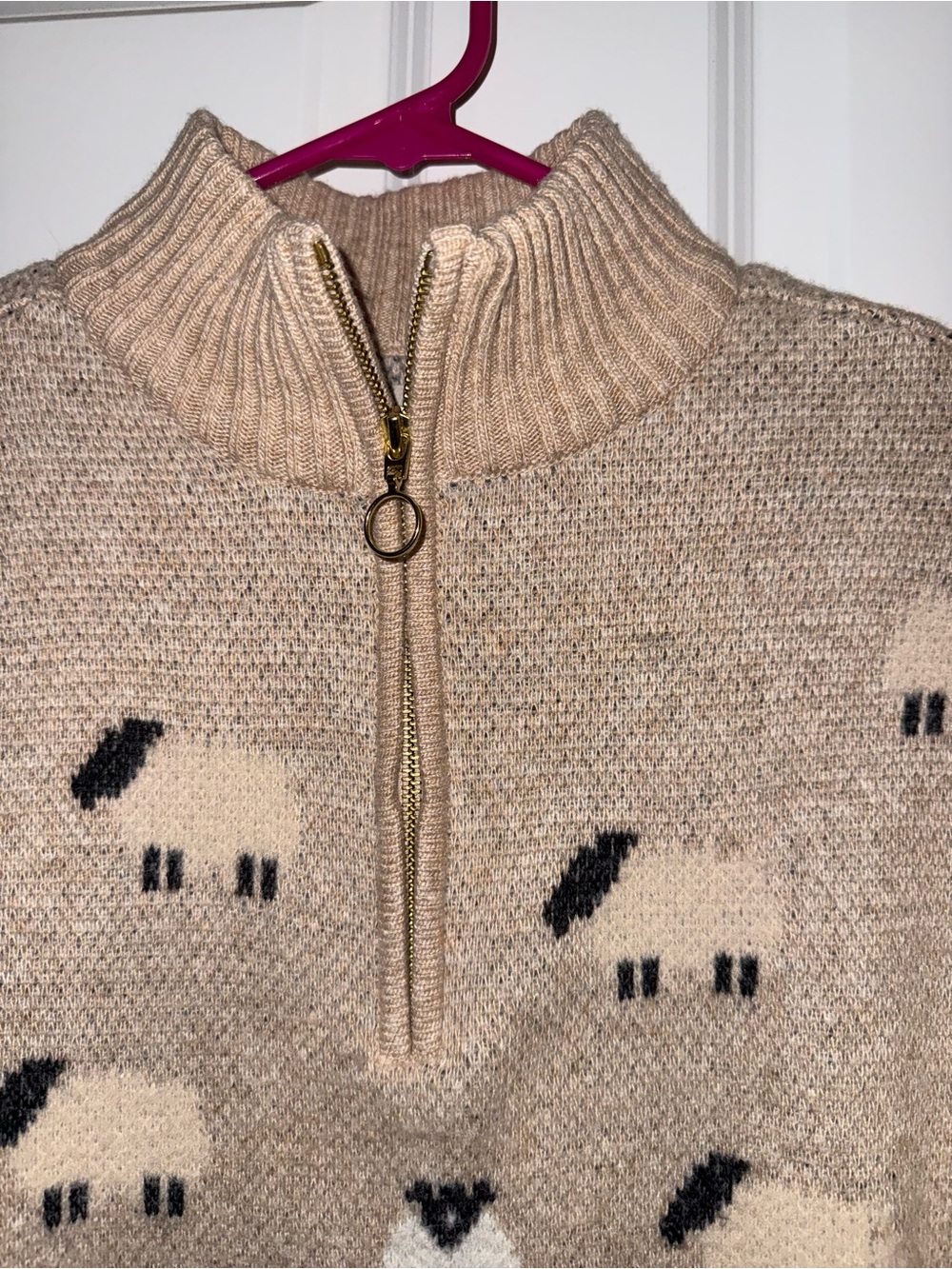 LOFT Sheep Quarter Zip Sweater Princess Diana Medium - Picture 6 of 9